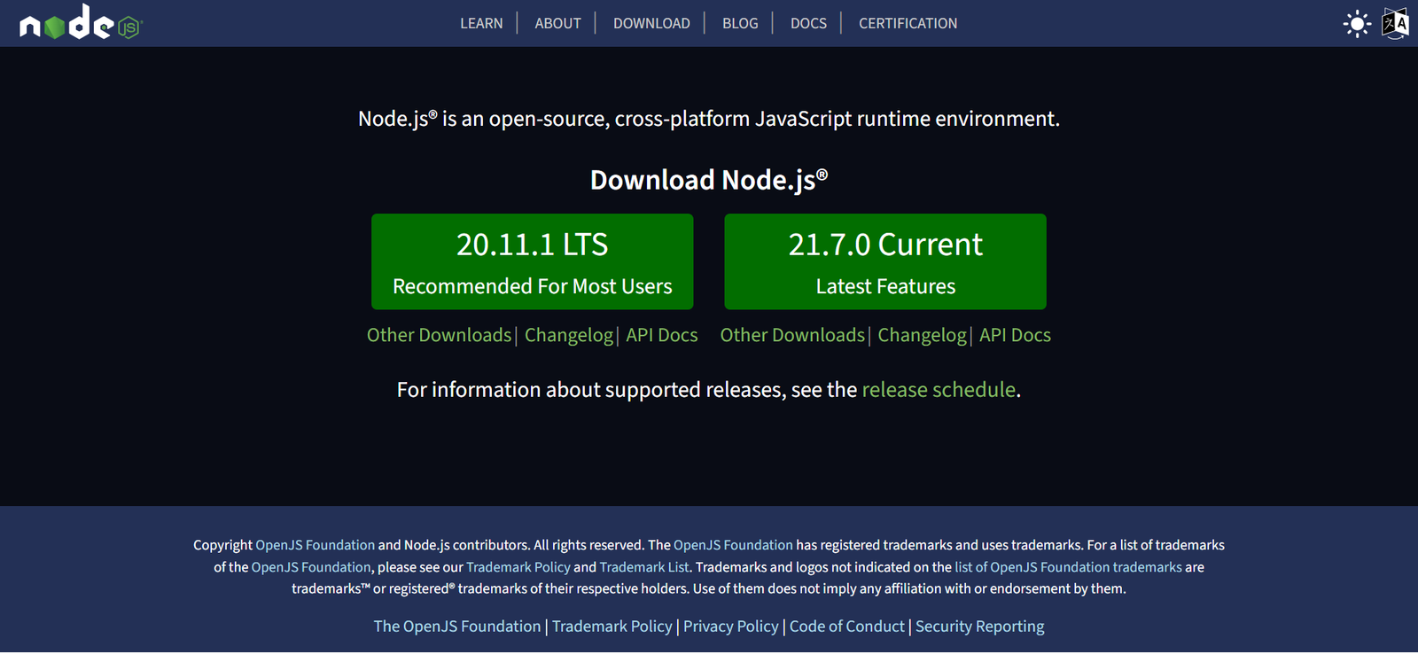 install node js